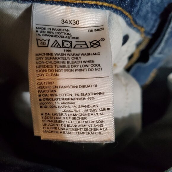 Old Navy Jeans Mens 34x30 Blue Relaxed Slim Taper Built-In Flex Denim - Picture 3 of 11